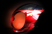 Ветровик мотоциклетный Ява под круглую фару красный