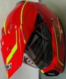 Шлем кроссовый NENKI  MX-310 красный с лимонной полоской