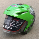 Шлем AD-168 Зеленый  с  рисунком  без бороды
