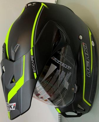 Шлем кроссовый NENKI  MX-310 чёрный мат с лимонной полоской