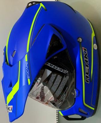 Шлем кроссовый NENKI  MX-310 синий мат с лимонной полоской