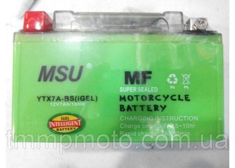 Мотоаккумулятор 7A/12V MSU Gel 18го года 246886314 фото