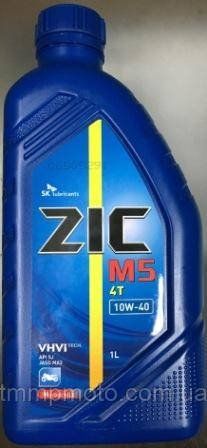 Масло ZIC 4т полусинтетика 10W-40 M-5 1л 38333 фото