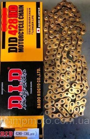 Цепь 428H-136L gold D.I.D. качество 10qw526 фото