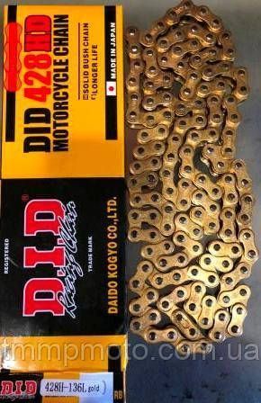 Цепь 428H-116L gold D.I.D. качество 10qw526 фото