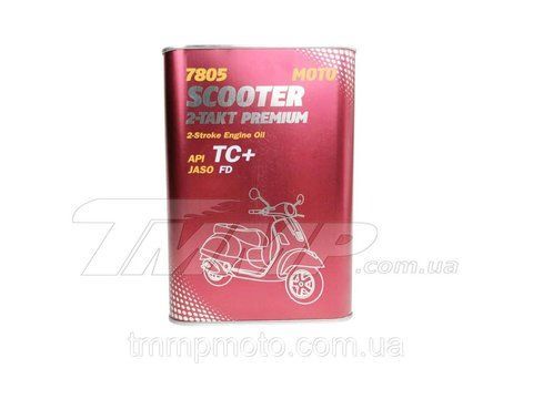 Масло 2T MANNOL 1л 7805 Scooter Premium API TC+ Metal 611546386 фото