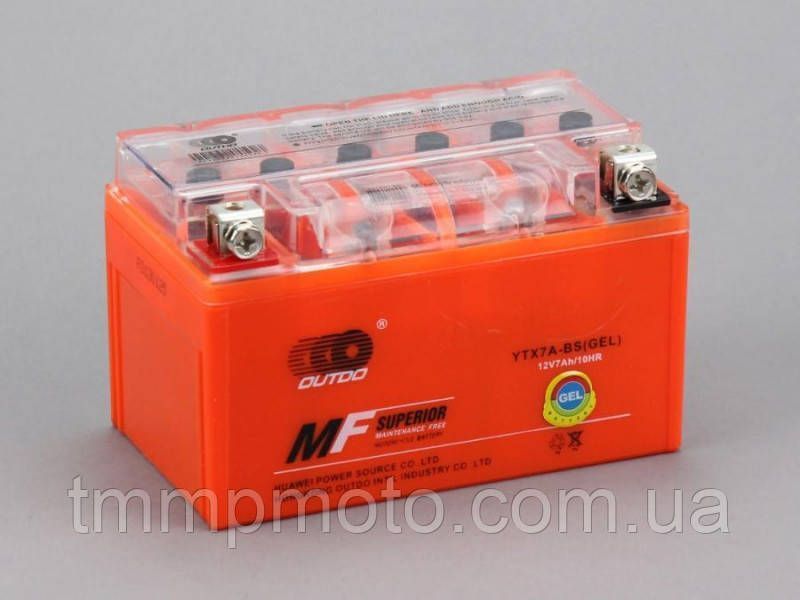 Мотоакумулятор 12v7a.h. Жовтогарячий гелевий ТММР 1w1 фото