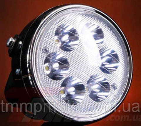 Фара Дельта круглая хром LED-6 ( светодиодная 6 диодов 18W ) 16104668 10q392 фото