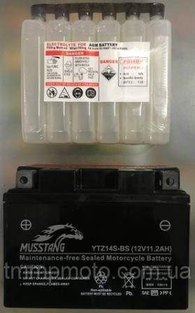 АКБ YTZ14S-BS(12V11,2AH) заливной 11,2*8,8*15,0 MUSSTANG 10qw1 фото