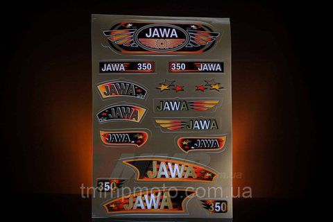Наклейка "JAWA" (15шт, коричневый) 10qw7 фото