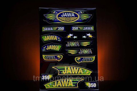 Наклейка "JAWA" (15шт, чёрный) 10qw7 фото