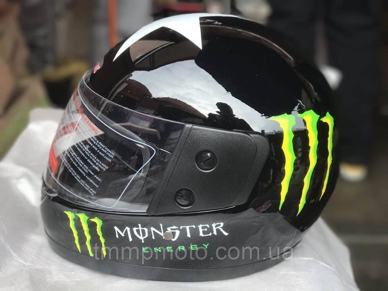 Шлем-интеграл BLD №-825 Monster mat black/green 500352240 фото