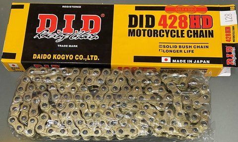 Цепь 428H-128L gold D.I.D. качество 1294601775 фото