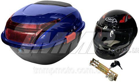 Кофра пластиковая синяя "неломайка" (+шлем интеграл) 2rrt197 фото